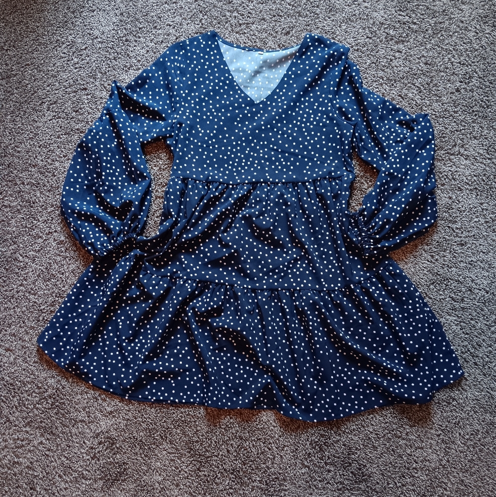 Flowy polka-dot dress